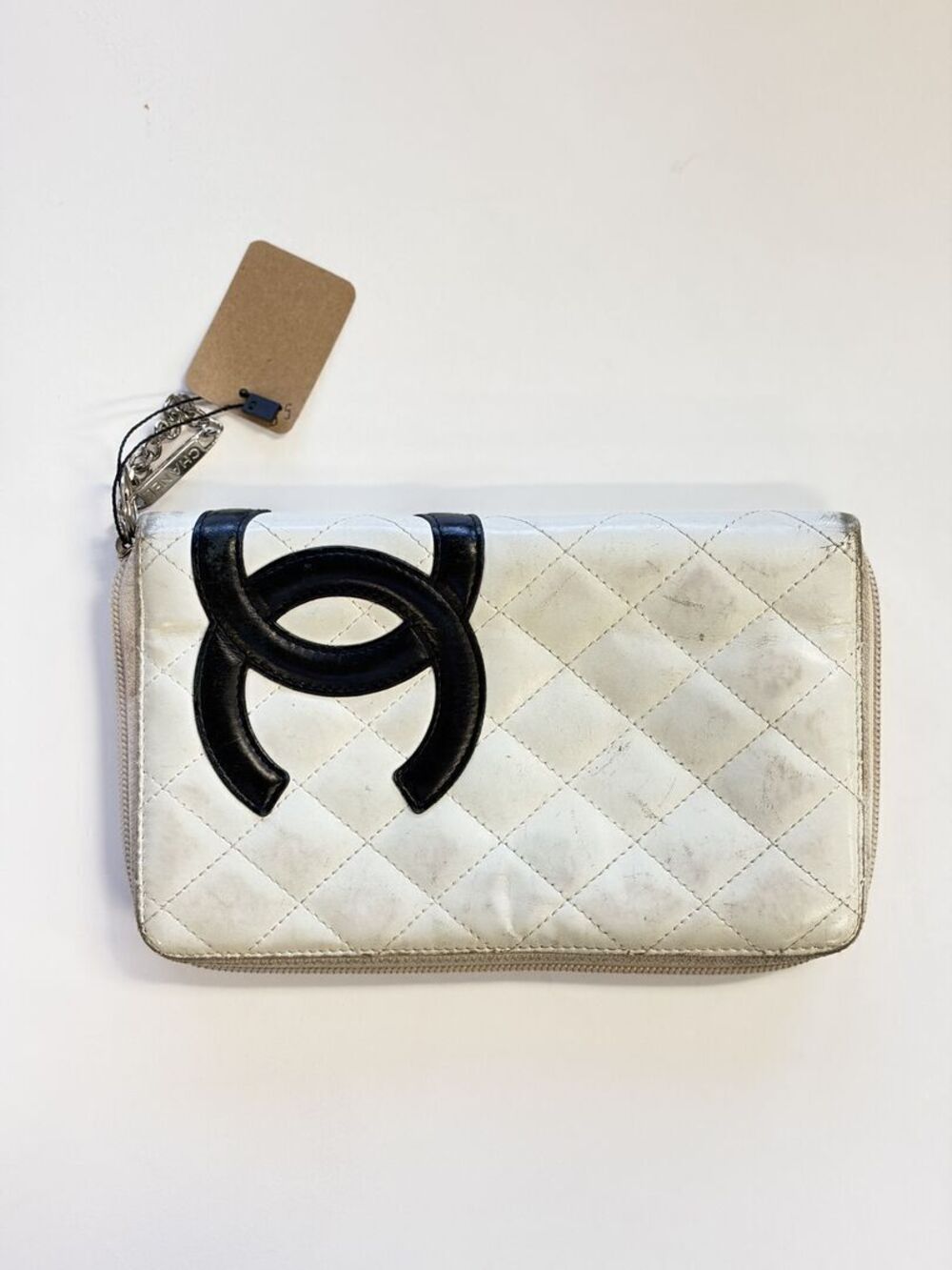 Chanel Cambon Ligne White Black CC Zip Around Wallet